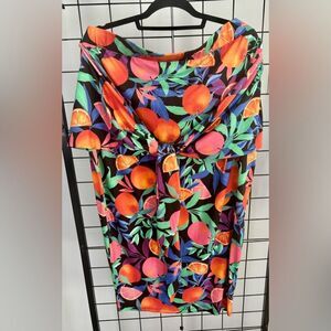 Nina Parker Plus Size Citrus Tie Front Pencil Skirt  EUC